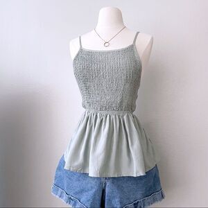 Pastel Smocked Peplum Top